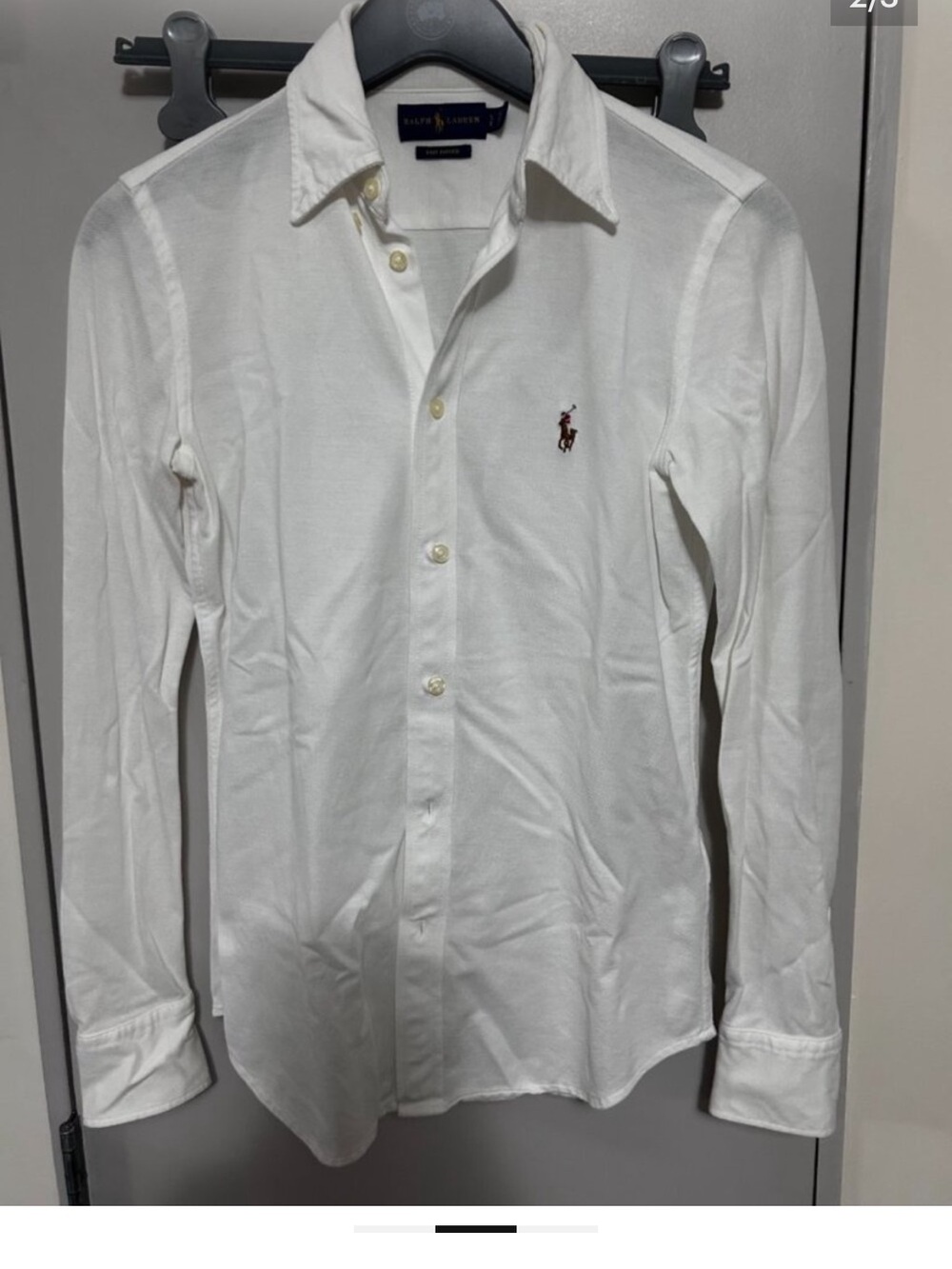 Ralph Lauren White Knit Oxford Long Sleeve Button Down Shirt Pony SP